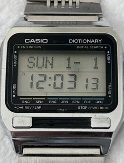 vintage Casio Dictionary Watch, likely model TE-2500 