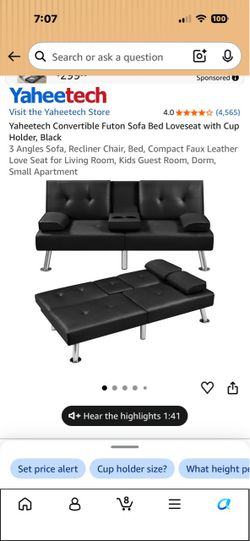 Gently used leather futon