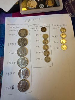 Lot of 16 90% silver