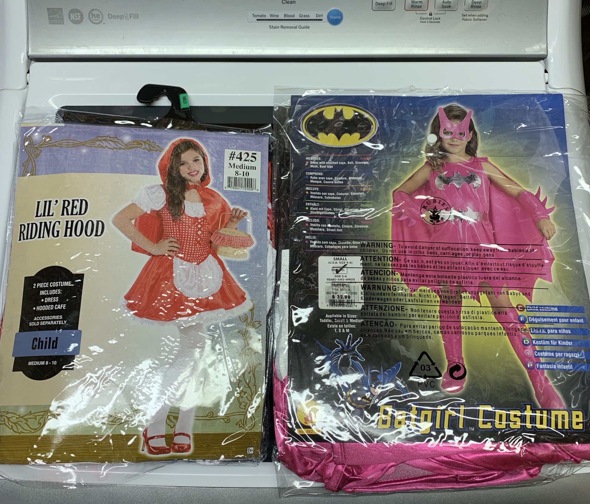 Batgirl and Little Red Riding hood Halloween costumes