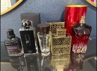 Empty cologne bottles