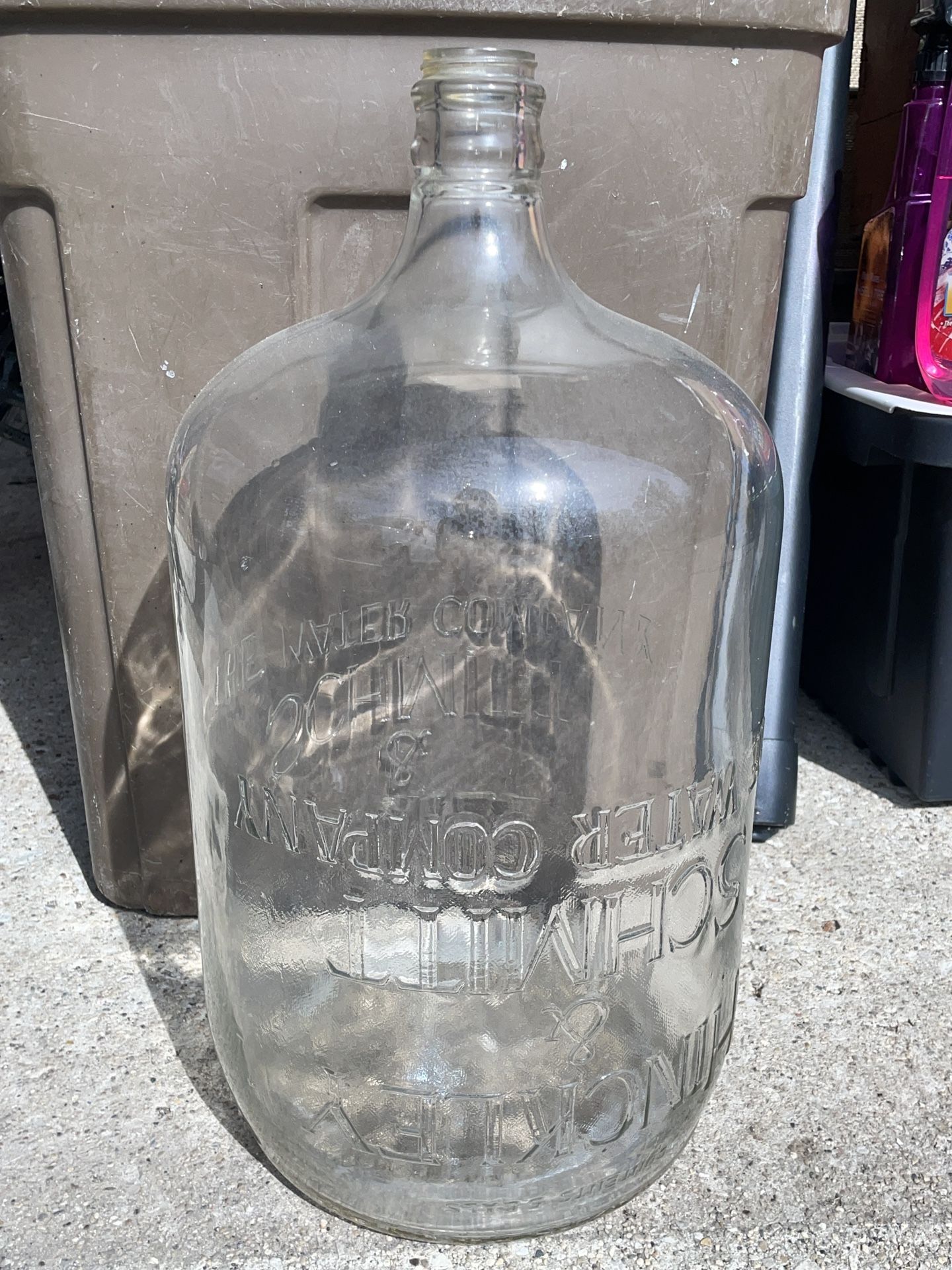 Vintage Glass Hinkley and Schmitt Water Bottle 