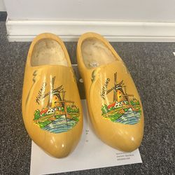  Vintage Wooden Clogs From Holland