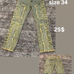 stacked designer jeans