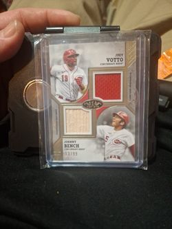 2024 Topps Tier One - Dual Player Relic (Serial# 13/99) Joey Votto/Johnny Bench