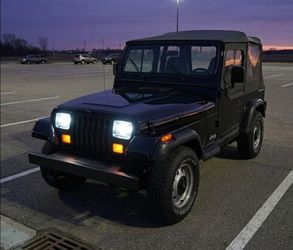1987 To 1995 JEEP WRANGLER GLASS OEM STYLE LED HEADLIGHTS