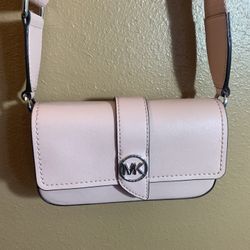 MICHAEL Michael Kors Greenwich Saffiano Blush Pink Leather Crossbody/Sling Bag