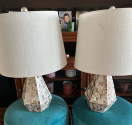 Beautiful abalone shell lamps for the living room