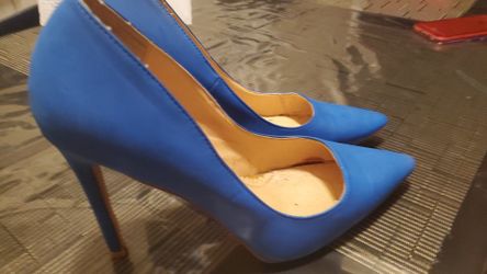 Blue high heels