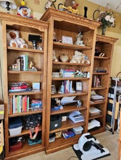 Oak book shelves