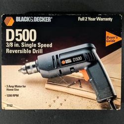Vintage Black & Decker D500 Reversible Drill (Brand New)