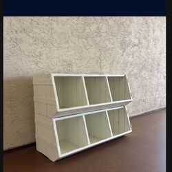 Set Of 2 Heavy Modular Stackable Solid Wood Pottery Barn Cubbies