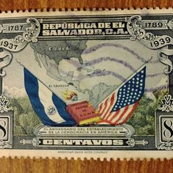 Large size El Salvador USA stamp