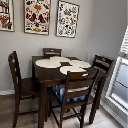 Counter Height Dining Table + 4 chairs