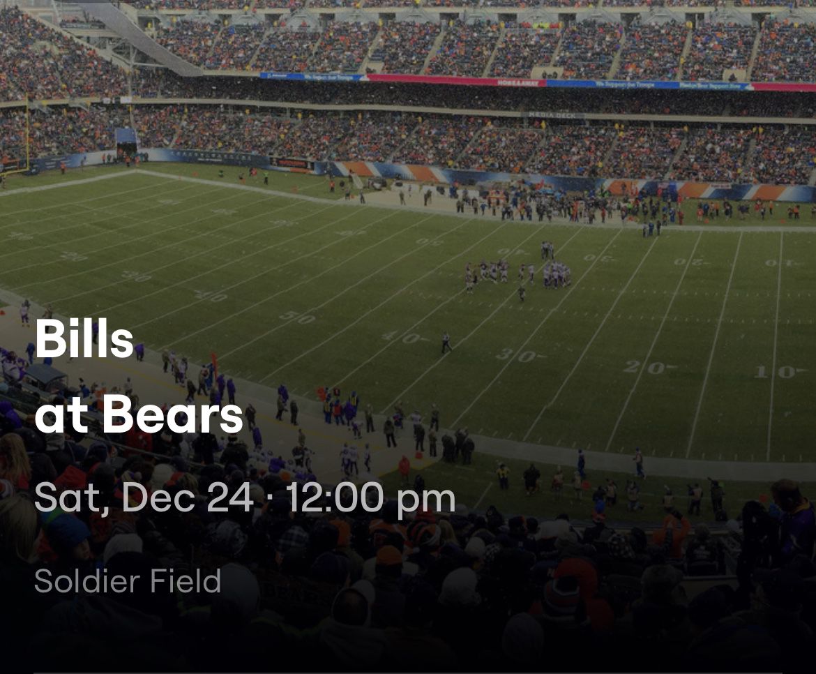 Bears vs Bills 12/24