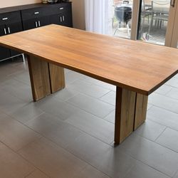 Crate and Barrel live edge dining table
