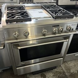 Ge Monogram 36” Dual Fuel Gas Range 