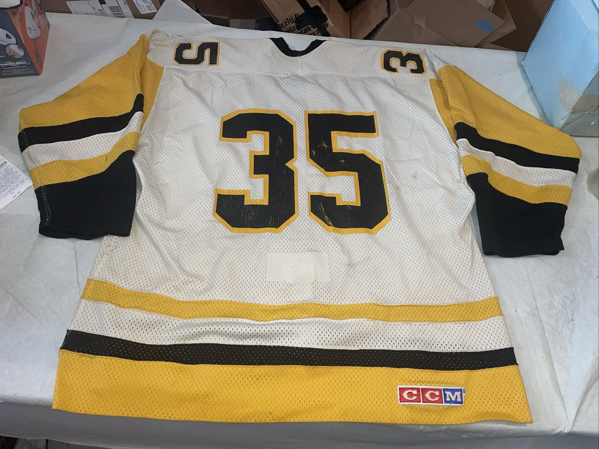 Authentic Pittsburgh Penguins Jersey 1987 Warren Young Roberto Romano Aitken