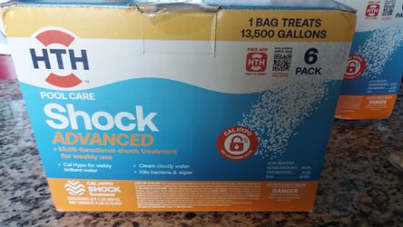 HTC Pool Shock 3 Six Pack Boxes Unopened & One 1G Algaecide Clarifier