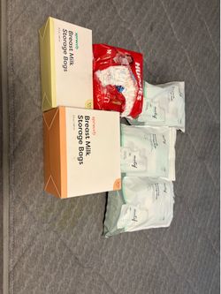 storage bags, and newborn baby diaper Breast milk storage bags, and newborn baby diaper