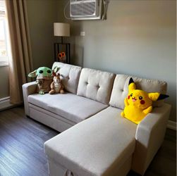 Comfy L-Shape Sofa Sleeper with Reversible Chaise