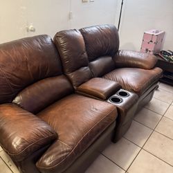 Leather Recliner Couch 