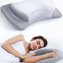 Elevate Sleeping Cervical Neck Pillow for Pain Relief, Healthy Spine Restore Memory Foam Pillows Fit Shoulder Perfectly, Adjustable Ergonomic Contour 