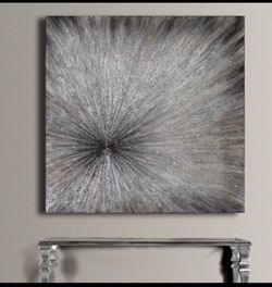 Z Gallerie Oversized, “Evening Star I” Metallic Abstract Wall Art – 48” x 48”