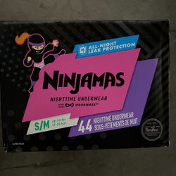 Ninjamas Nighttime Underwear Size S/M