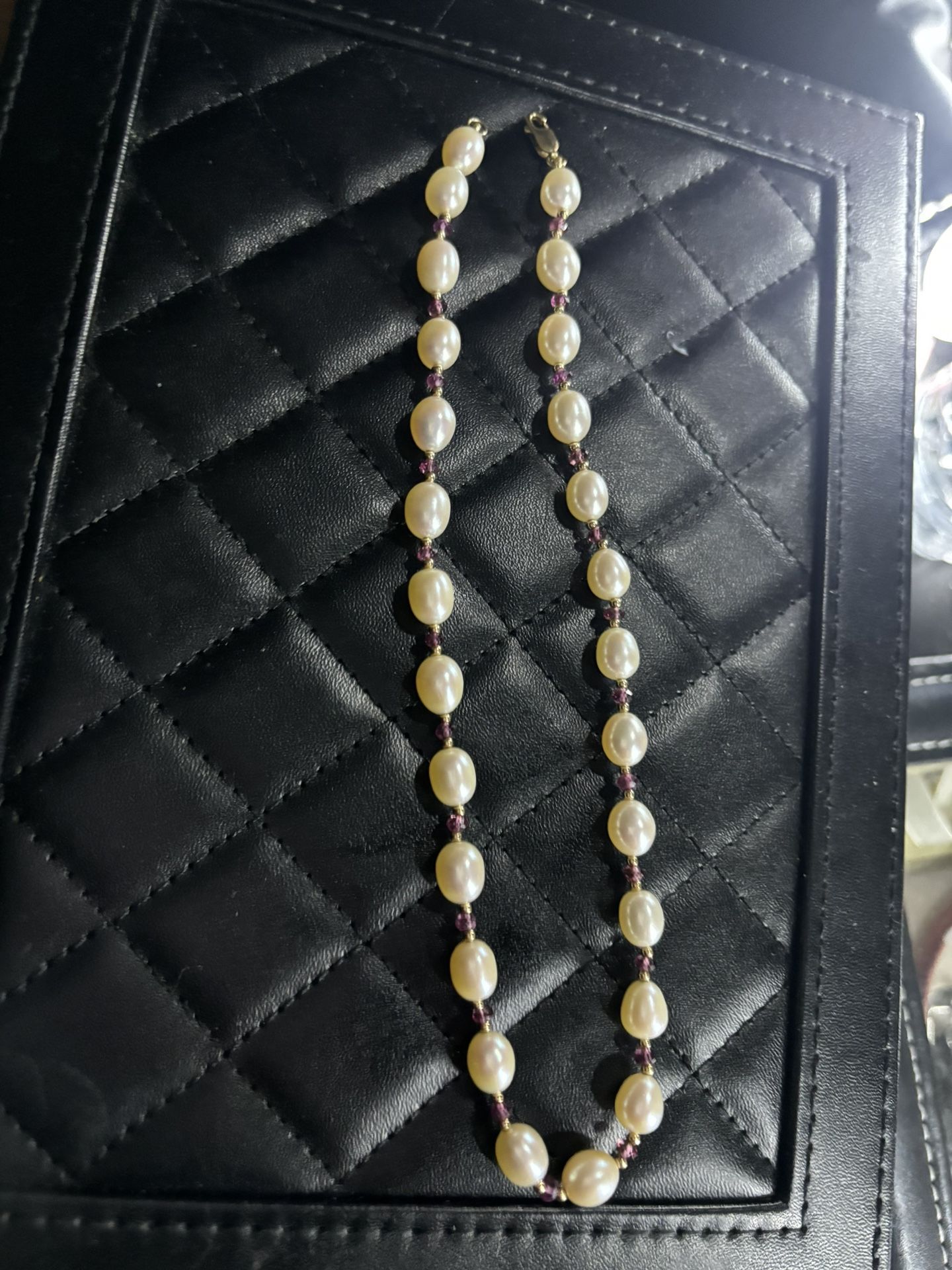 9k Real Gold Pearl Necklace 