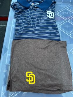 Nike MLB San Diego Padres Gear Bundle | Large Polo & Team Shirt and brand with the tags Nike MLB shorts