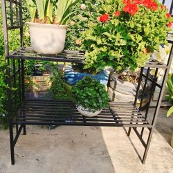 Metal Garden Arch with Bench Turned into Flower Stand W58.07*H97.24 Climbing Plants Support Rose Arch Outdoor Black
