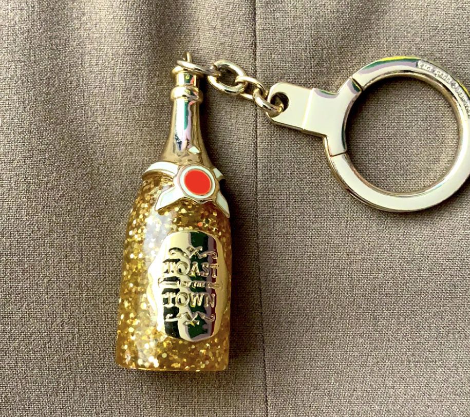 Kate Spade Champagne Bottle Keychain