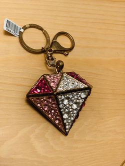 Girly diamond shape rhinestone keychain