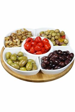 Elama Signature 12 1/4 Inch 6pc Lazy Susan Appetizer and Condiment Server Set