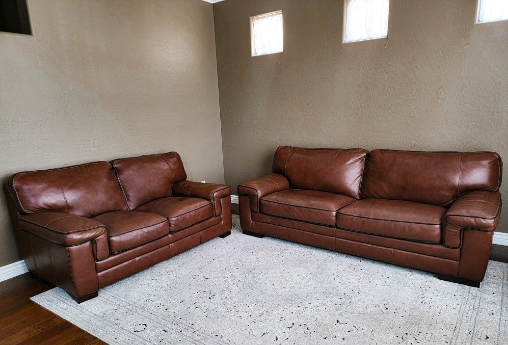 Leather Sofa and Loveseat - LIKE NEW