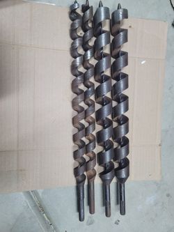 4 X Auger Drill Bits For Wood 1inch To 1 1/2