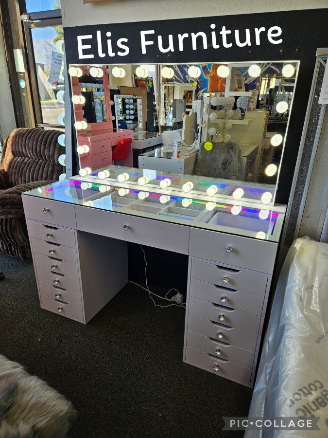 Brand NEW VANITY 15 DRAWERS W/ XL Hollywood MIRRoR $1399