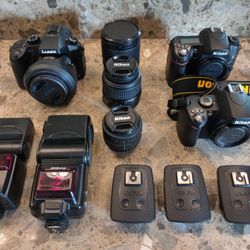 Cameras: Nikon D40, D80, Flashes, Lens