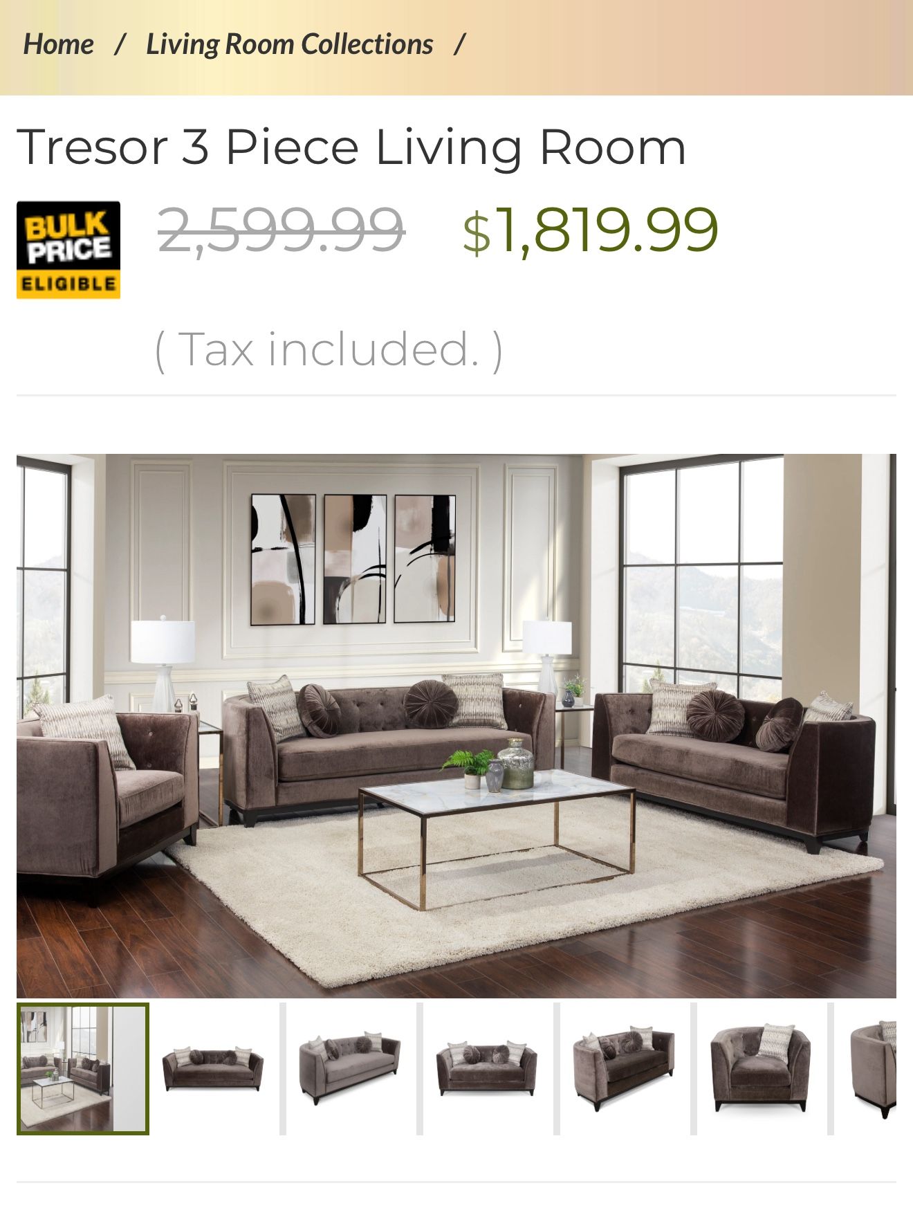 Brand New 3 Piece Sofa Set