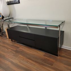 Modern Black and Chrome Sideboard Buffet