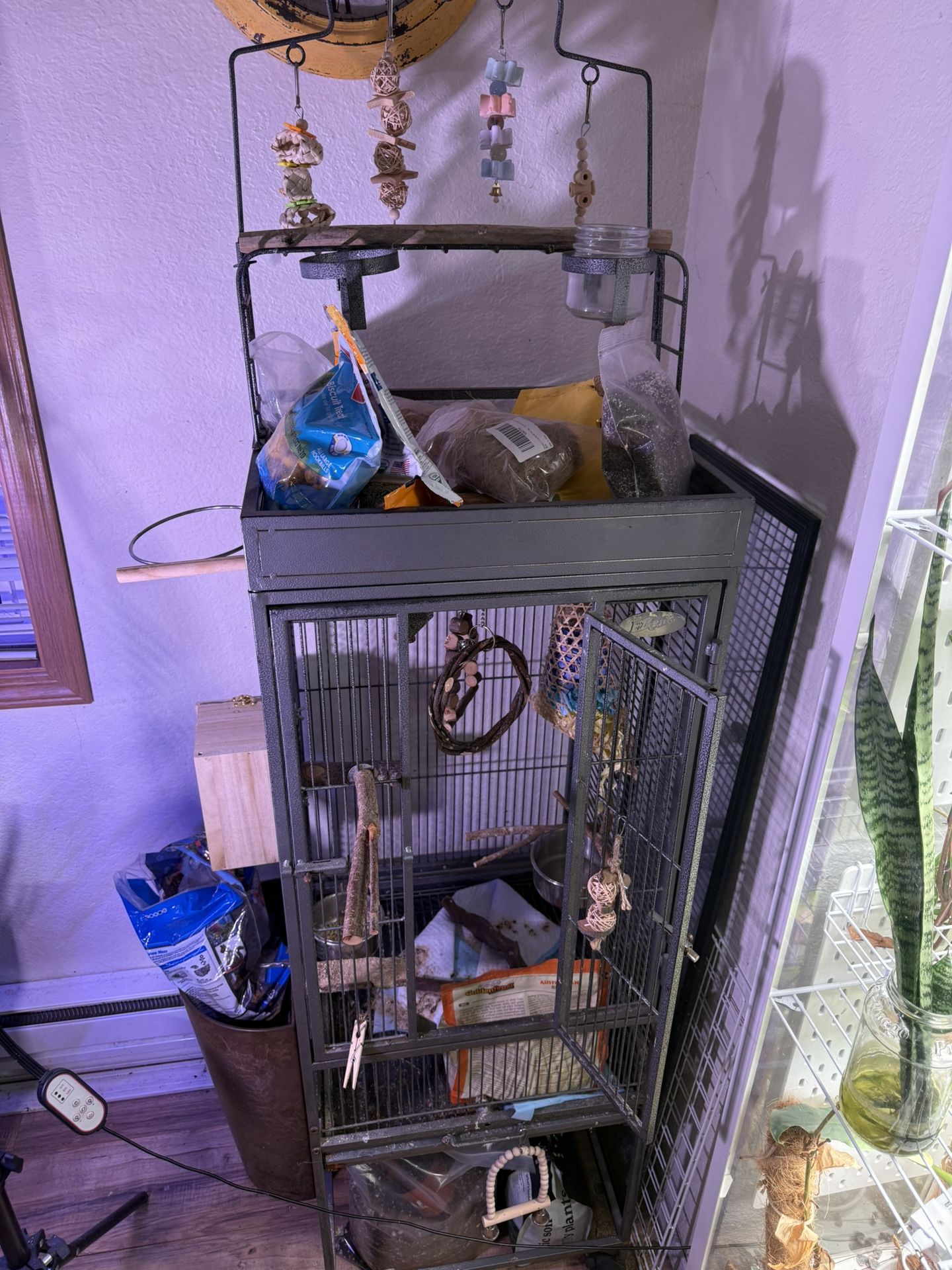 Medium-Sized Bird Cage with Toys, Treats, and Accessories - Complete Setup!