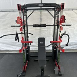 Smith Machine 200 | Adjustable Bench | 245lb Cast Iron Olympic Weights | 7ft Olympic Bar | Fitness | Gym Equipment | FREE DELIVERY/INSTALLATION 🚚 🛠️