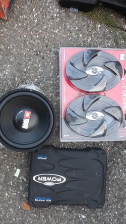 JBL new Bass speaker dual 6 x 9 speakers and jensen 600 watt amp