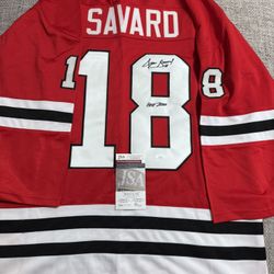 Denis Savard Signed Autograph Custom Jersey - JSA Coa - Chicago Blackhawks 
