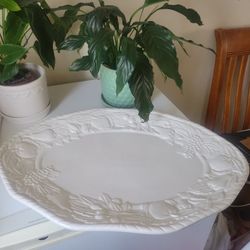 Nature Handcrafted Collection by Tabletops Unlimited extra large oval platter in relief