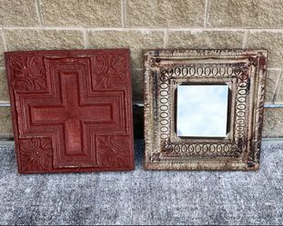 Large Framed Ceiling Tin Tiles – Architectural Salvage Decor