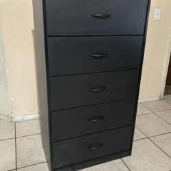 Black 5 Drawer Dresser 
