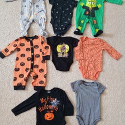 0-3 Months Spooky Pajama/Onesie Bundle 