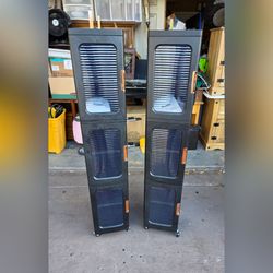 Set of 2 Slim Stackable, rolling storage cabinets read Description for details